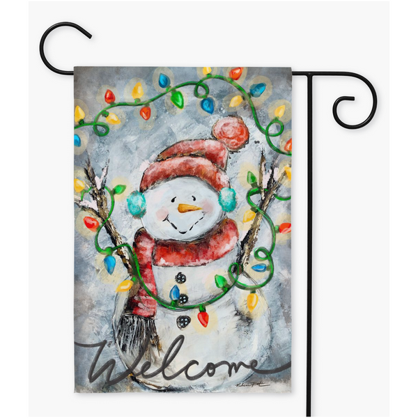 Welcome snowman  Snowman Garden Flag, Snowman Family, Christmas Garden Flag, Merry Christmas Double Sided Yard Outdoor, Snowman Gift