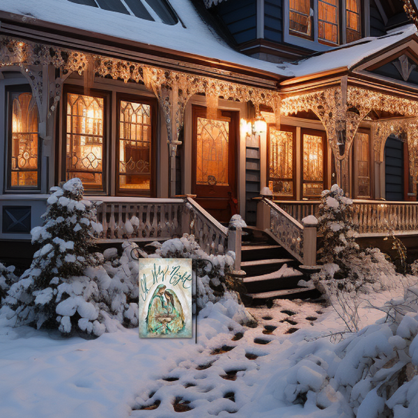 Nativity Flag with Gold, Garden Flag,Nativity Christmas Flag