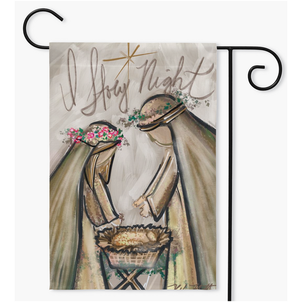oh Holy Night Nativity Christmas Garden Flag