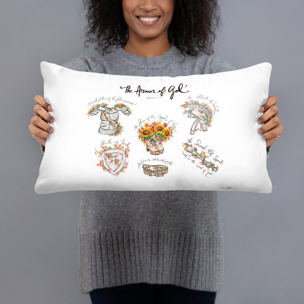 The Armor of God Pillow -wildflowers prepare to be cover, inspirational accessory,remember your promises