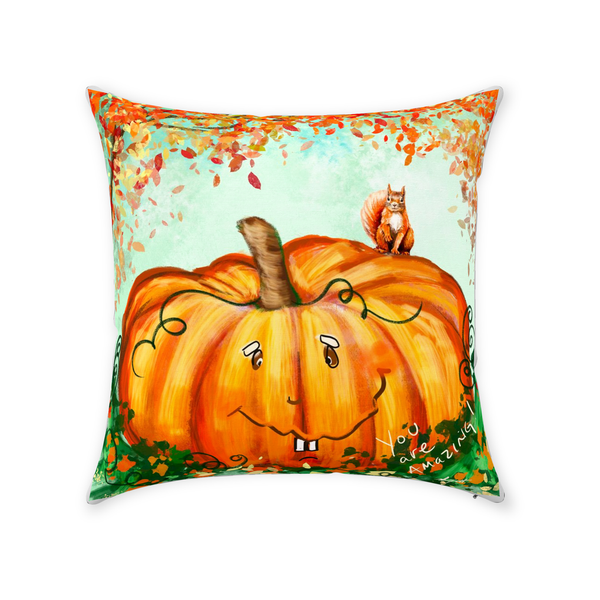 hello there ,pumpkin, kids pillow case