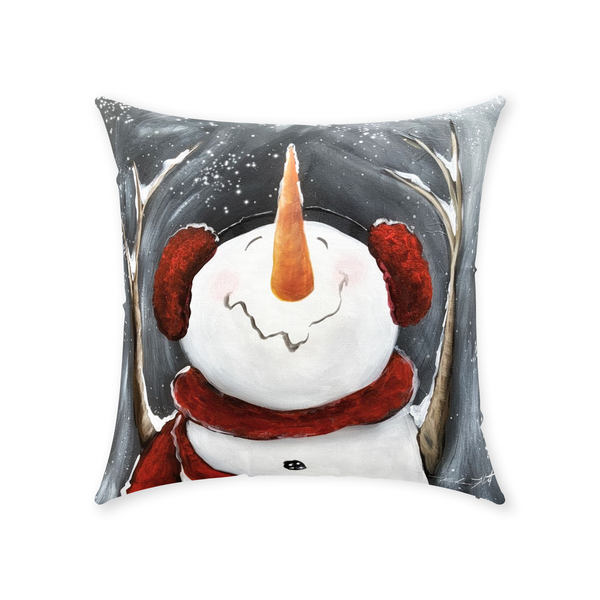 hey There Snowman Pillow by Rebeca Flott