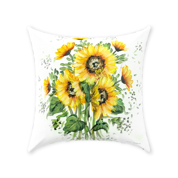 hey there my sunflower pillow by Rebeca Flott Arts