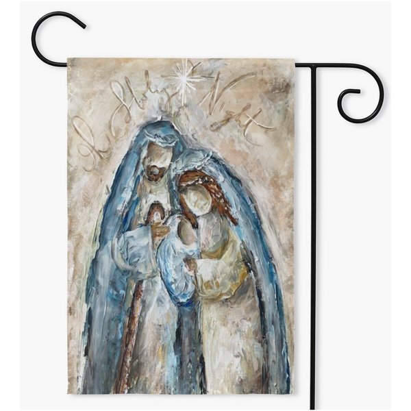 Garden Flag Nativity Christmas by Rebeca Flott Arts