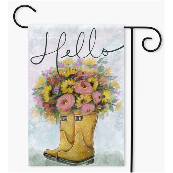 Hello! Yard Flag,Welcome the season of sunshine,Garden Flag