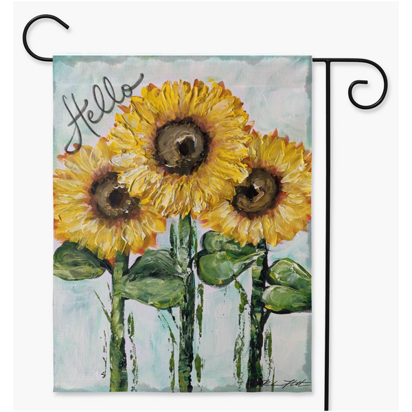 Sunflowers trio of Love, Garden Flags Custom Yard FlagS spring Yard Decor | RV Campsite Gift | Welcome Flag | Yard Art | Outdoor Decor