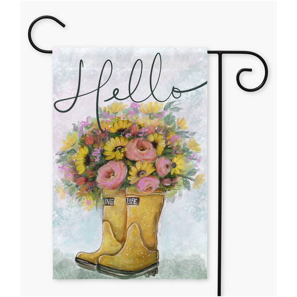 Hello! Yard Flag,Welcome the season of sunshine,Garden Flag