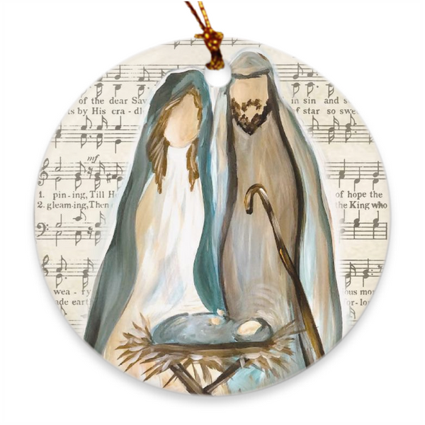 Nativity Porcelain Christmas Ornament