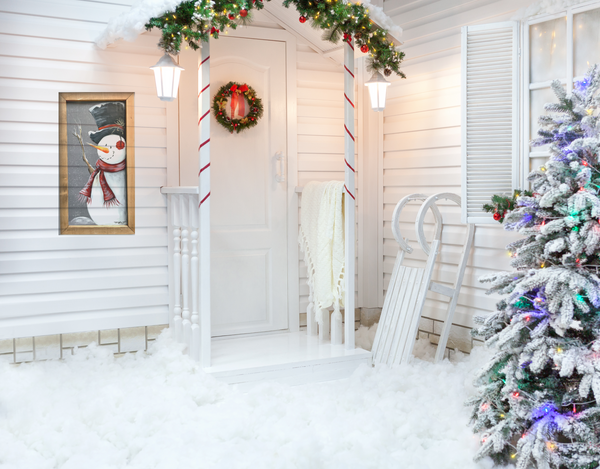 Happy Snowman, Porch Decor winter Snowman on Screen