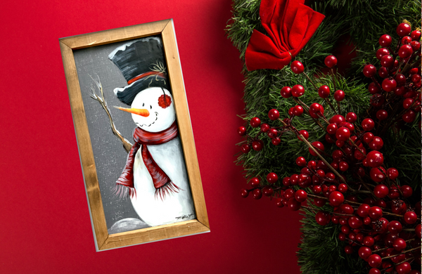 Happy Snowman, Porch Decor winter Snowman on Screen