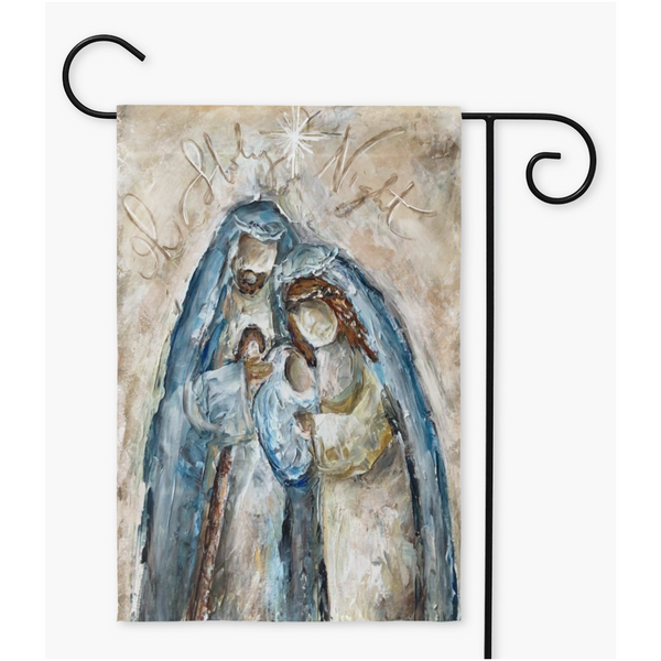 Garden Flag Nativity Christmas by Rebeca Flott Arts