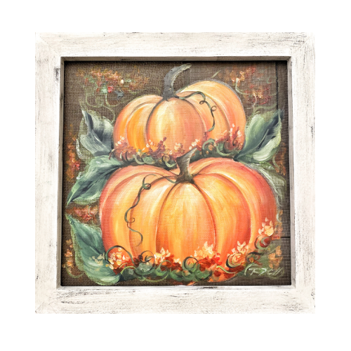 Double  Joy pumpkin fall art
