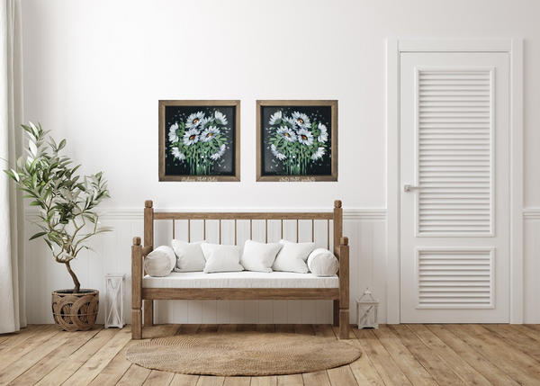 Daisies on black