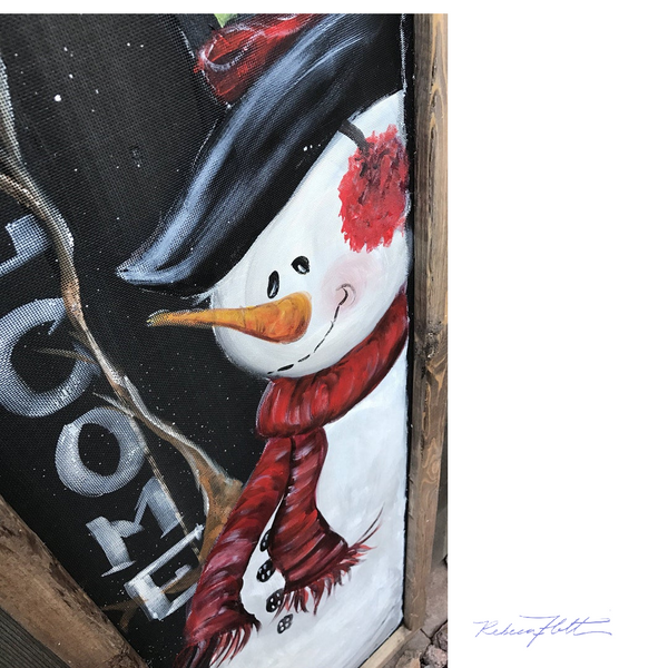 Welcome Snowman Sign