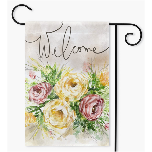 Diana's French Country Flower Yard Garden Flag Personalized Garden Flag-Welcome Flag-Welcome Friends-Fall Garden Flag-Initial Flag-Farmhouse Decor-Yard Decor-Outdoor Decor-Garden Flag