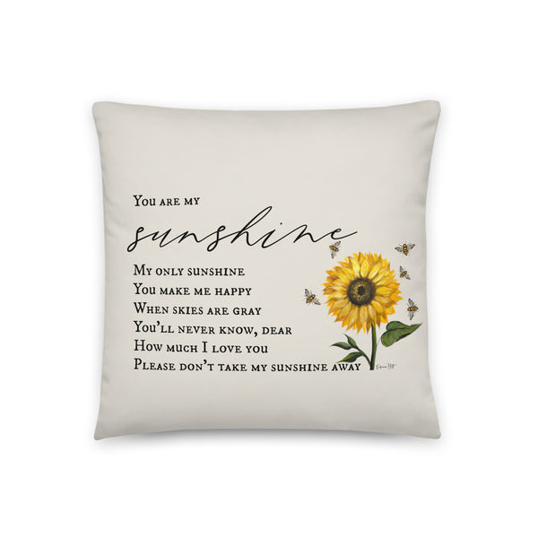 You are my sunshine pillow Case by Rebeca Flott Arts