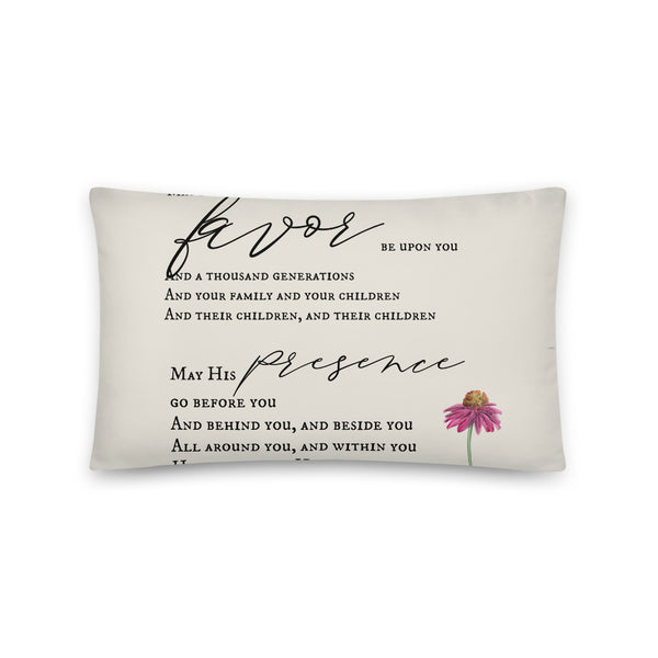 May His Favor Pillow by Rebeca Flott Arts