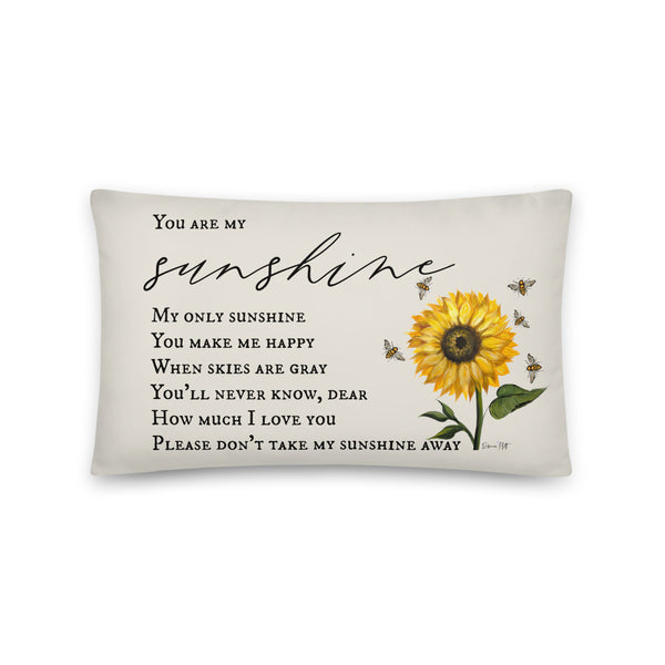 You are my sunshine pillow Case by Rebeca Flott Arts