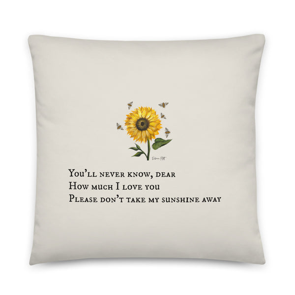 You are my sunshine pillow Case by Rebeca Flott Arts