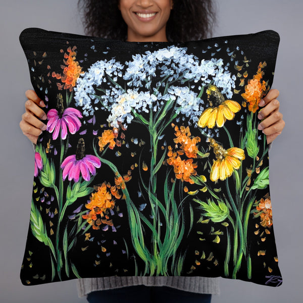 Wildflowers Pillow Rebeca Flott Arts