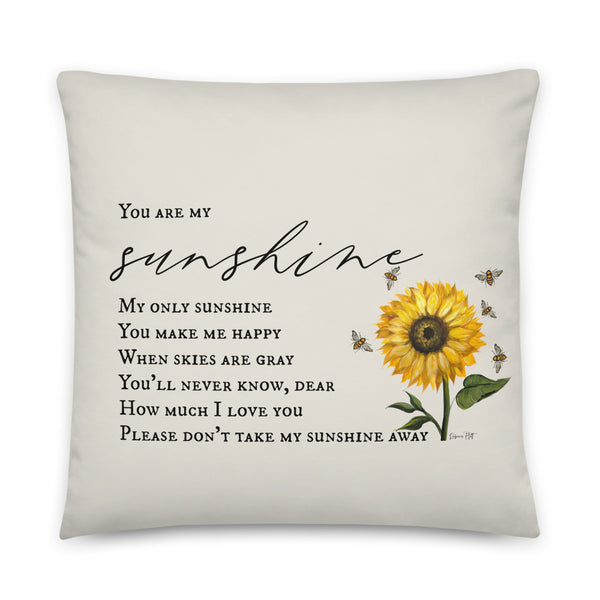 You are my sunshine pillow Case by Rebeca Flott Arts