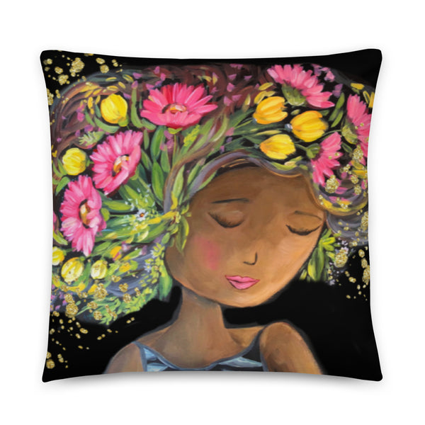 Worthy, Phenomenal woman, That’s me. Basic Pillow by Rebeca Flott Arts
