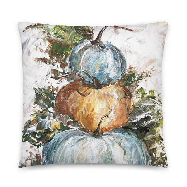 Pumpkin Art Pillow Decor, Pumpkin Decor, Fall Art, Fall Decor, Fall Painting, Pumpkin Painting, Artist Print Pillow,  Print