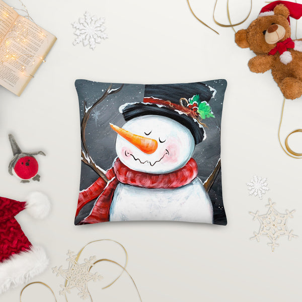 Snowman my friend Premium Pillow
