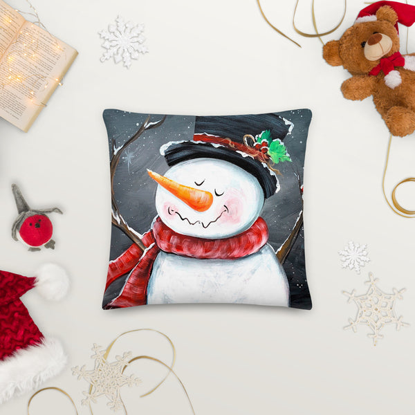 Snowman my friend Premium Pillow