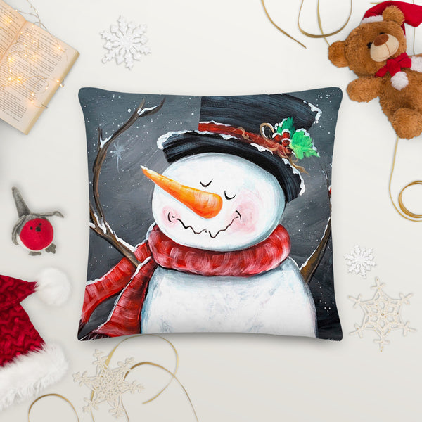 Snowman my friend Premium Pillow
