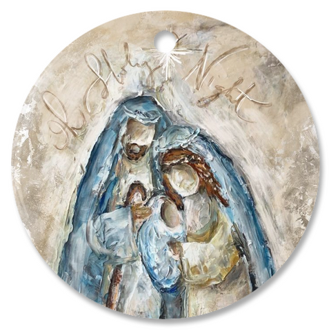 Nativity by Rebeca Flott Porcelain Ornament- oh Holy Night