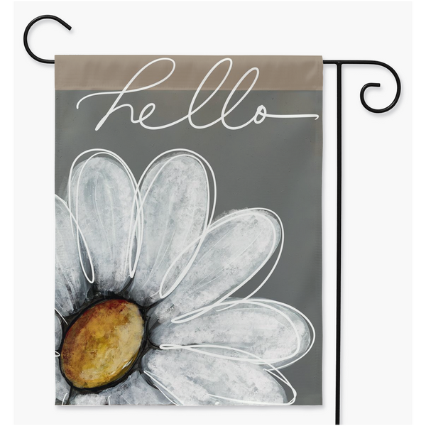 Hello Daisies,Pop of Color to Your Garden with Daisies on Black Flag