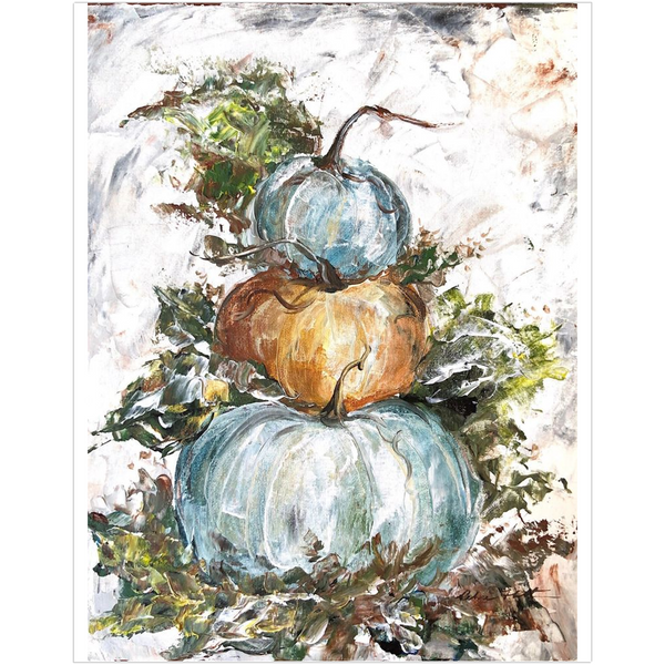 Trio Pumpkins, fall art, rustic decor, farmhouse, farmhouse decor, farmhouse art, rustic art, High Quality art print
