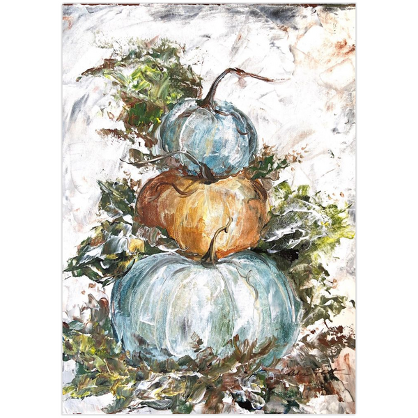 Trio Pumpkins, fall art, rustic decor, farmhouse, farmhouse decor, farmhouse art, rustic art, High Quality art print
