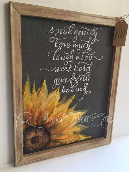 Inspirational quote and sunflower
