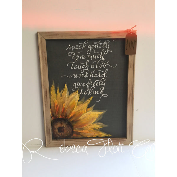 Inspirational quote and sunflower