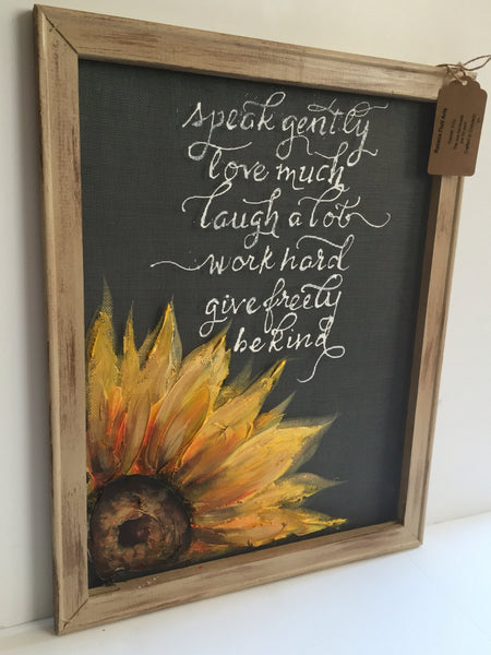 Inspirational quote and sunflower