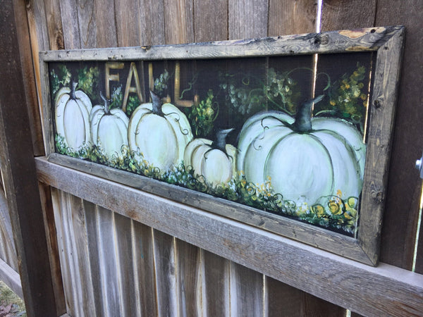 White pumpkins , fall decor ,outdoor fall art,Fall