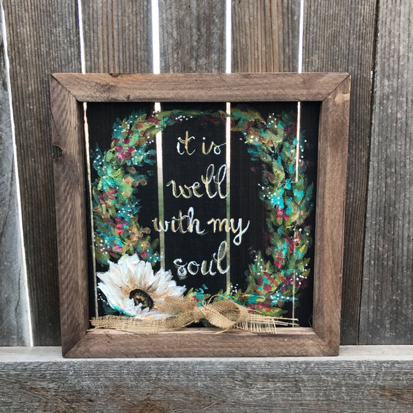 Its well with my soul, window screen, screen art, wreath, patio art, hand painted, handmade
