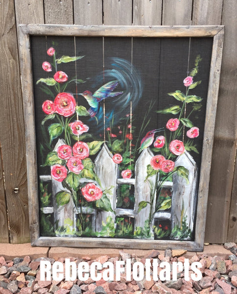 Hummingbird love, Window screen art, Garden Art