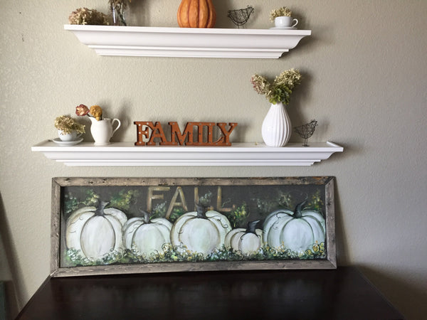 White pumpkins , fall decor ,outdoor fall art,Fall