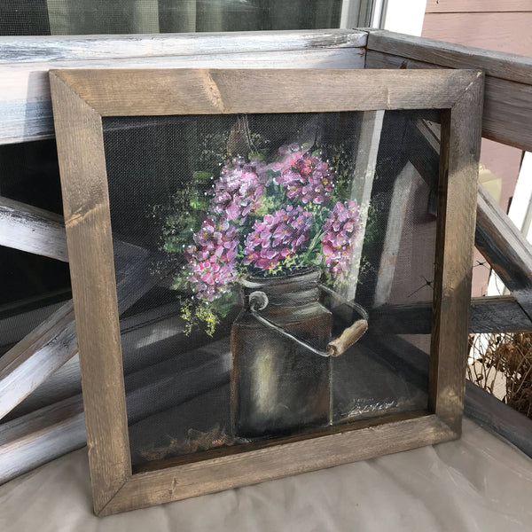 Pink Hydrangea and wildflowers