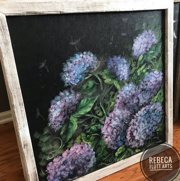 Amazing hydrangeas original work on screens by Rebeca Flott Arts , indoor and outdoor art,stunning!