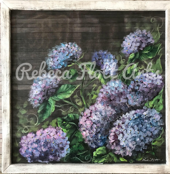 Amazing hydrangeas original work on screens by Rebeca Flott Arts , indoor and outdoor art,stunning!