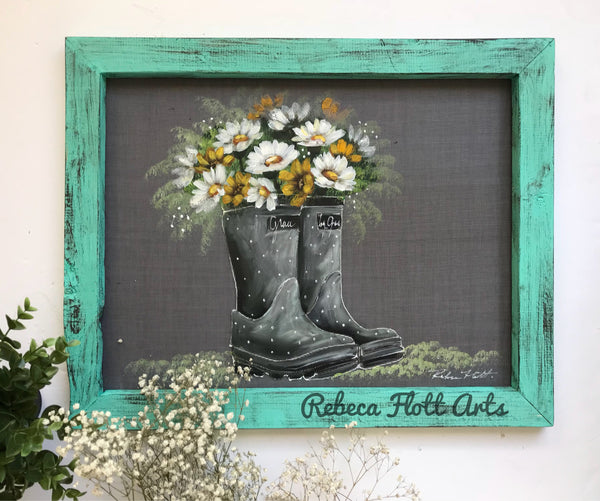 Lets enjoy the little things, gray rain boots!