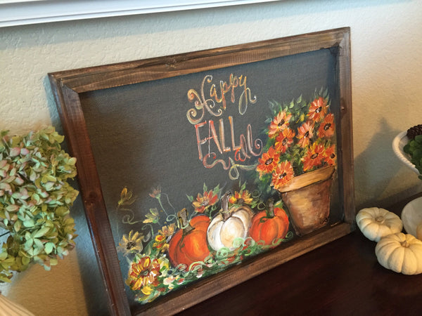 Happy fall y'all, fall decor, fall sign,