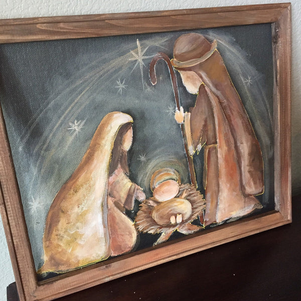 Nativity hand painting