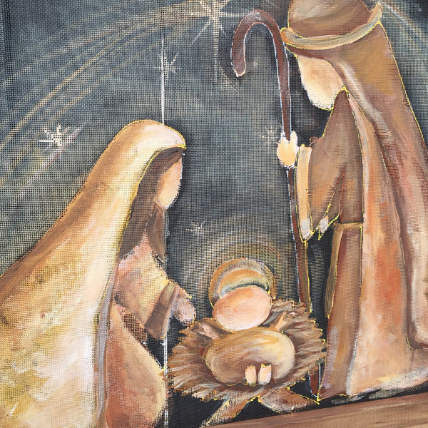 Nativity hand painting