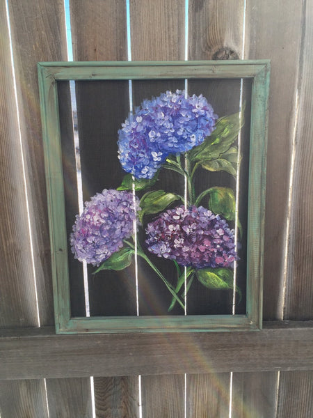 Purple hydrangea, hand painting