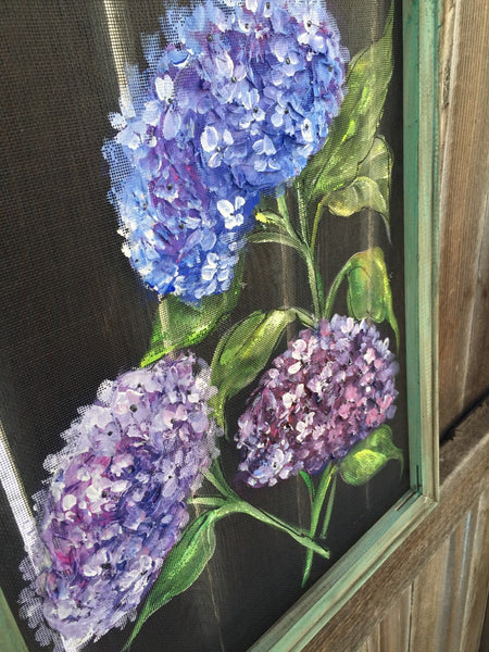 Purple hydrangea, hand painting